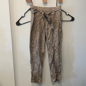 Leopard print work pants